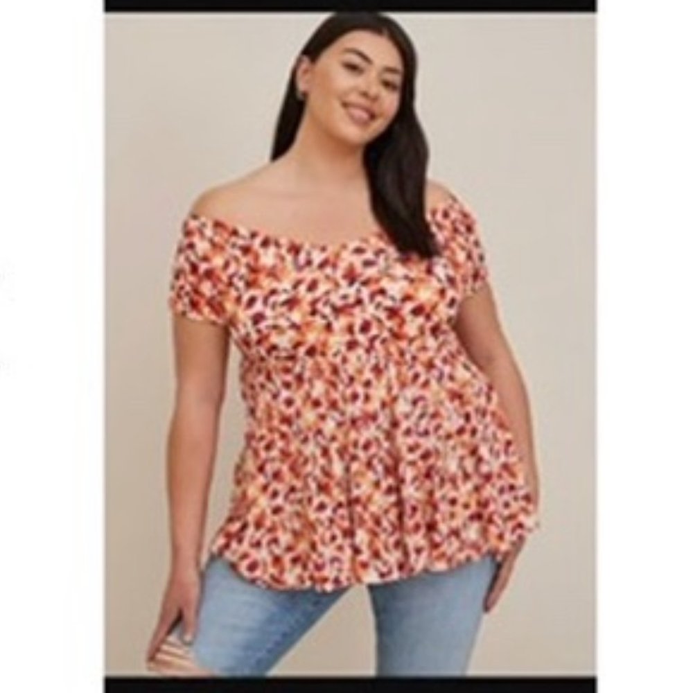 Torrid Floral Off-Shoulder Blouse